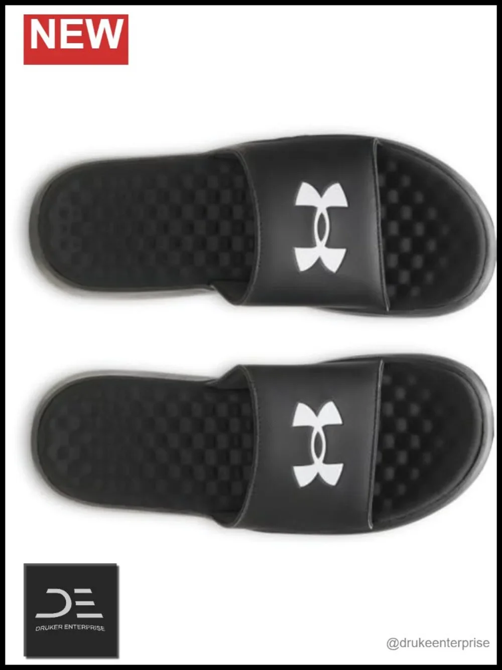 Men's Fixed Band Slides with Memory Foam Footbed
